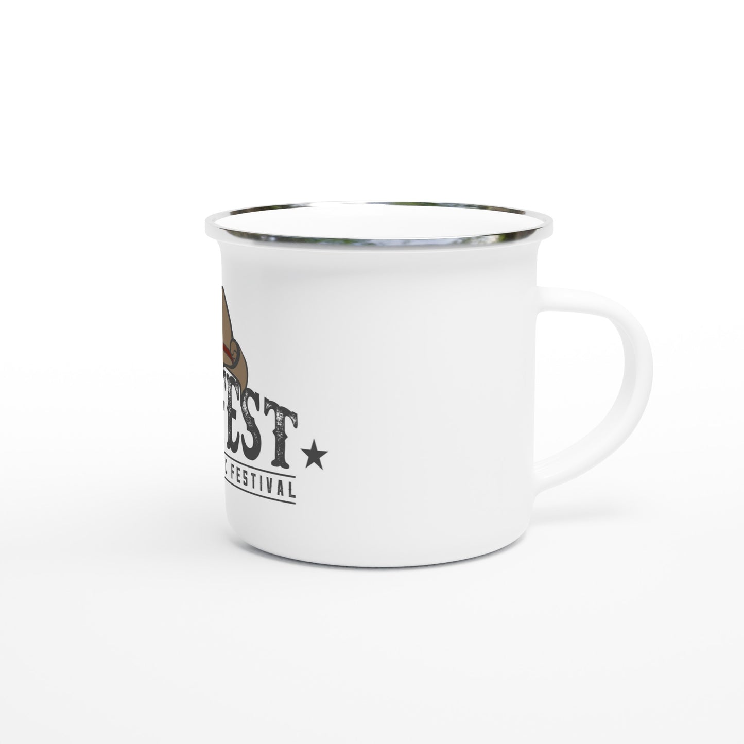 Sunfest - Logotype - White 12oz Enamel Mug