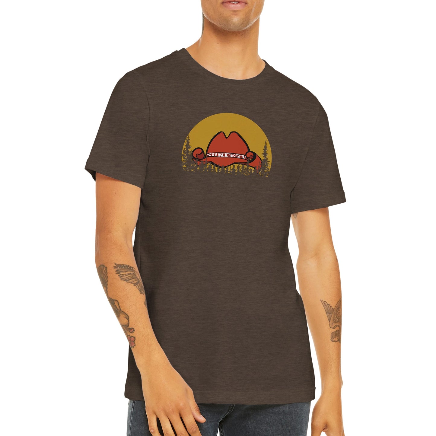 Sunfest - Hat & Trees Logo - Premium Unisex Crewneck T-shirt