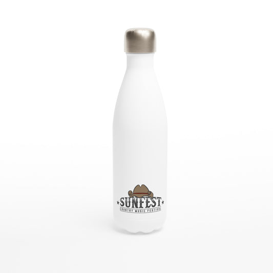 Sunfest Country - White 17oz Stainless Steel Water Bottle