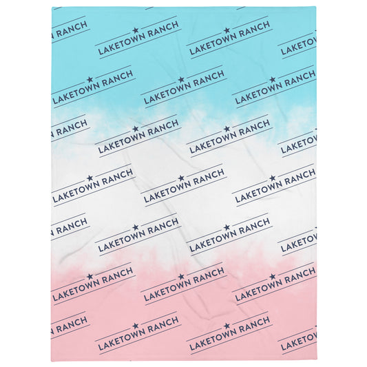Laketown Ranch - Pink & blue pattern Throw Blanket